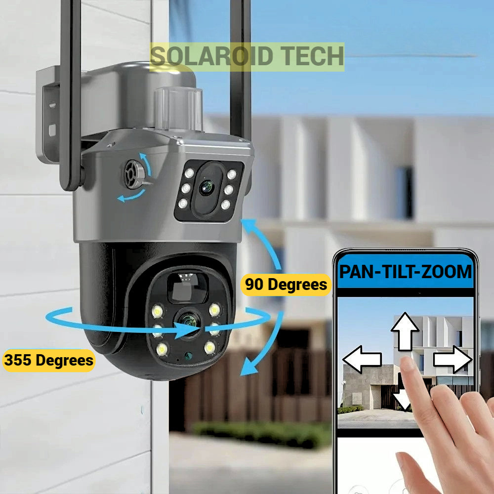4K 8MP Solar Security Camera Dual Lens PTZ WIFI Surveillance