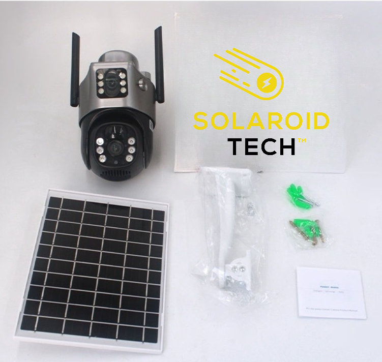 Solaroid Tech Solar 4K 8MP Dual Lens Ai Wifi Camera Surveillance for Home & Office 2024